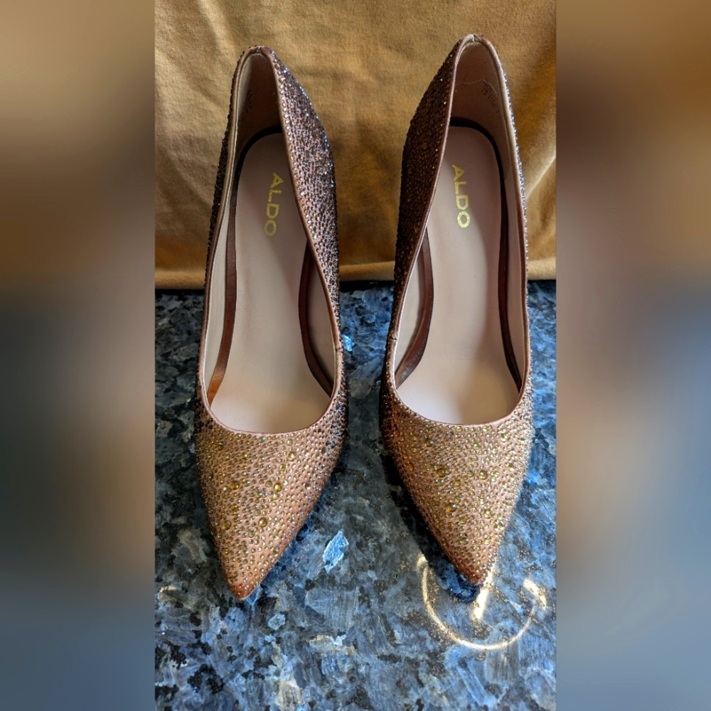 ALDO Women's Glitter Pumps - Gold and Brown